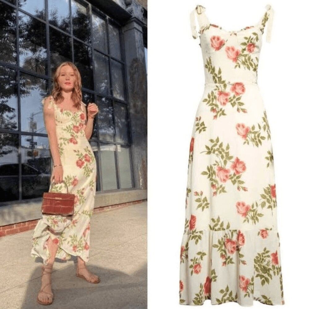 Reformation Nikita Midi Dress In Jolie Floral - 6 - Picture 1 of 6